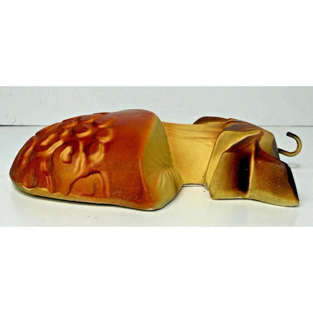Vtg Mushroom Chalkware w/Hook 70s Wall Kitsch Decor Orange Brown Single - Picture 9 of 13